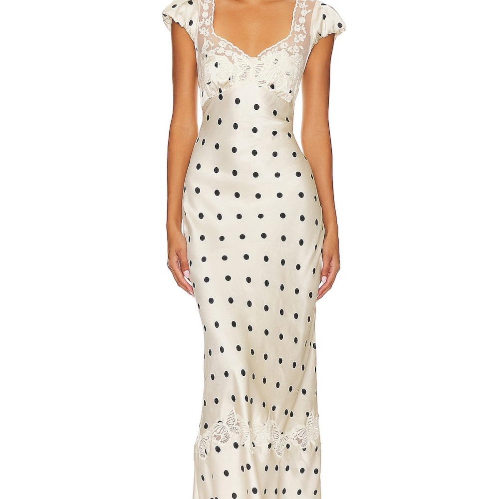Free People Butterfly Babe Midi Dress Color Tea Combo Size XS